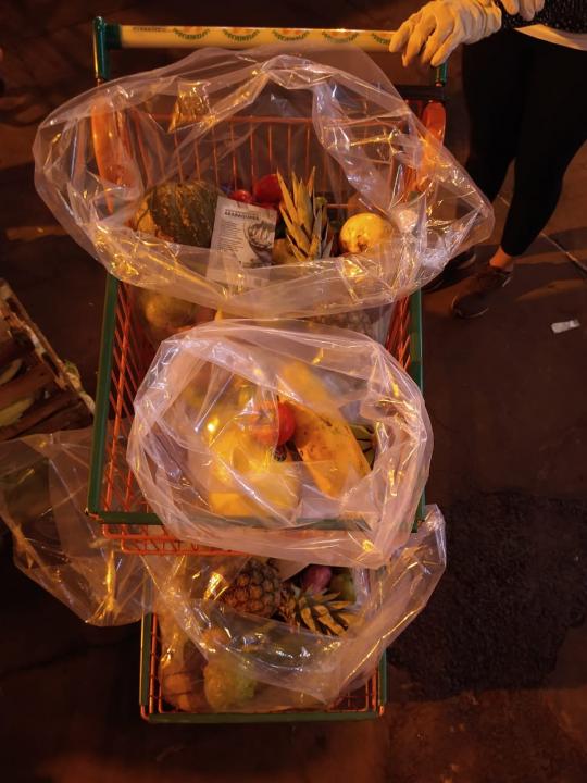 Foto 14 de 15 — Voluntários começam a separação de alimentos; entenda como será a distribuição